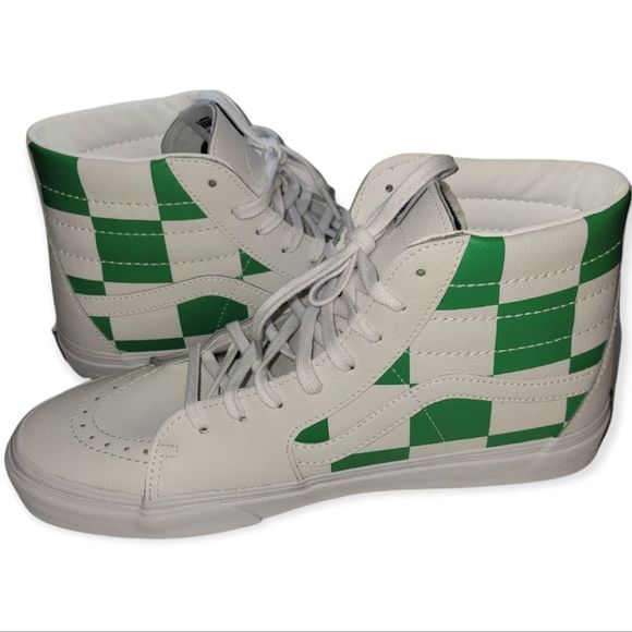 NWOT Van's Light Green & White Sk8 Checkerd Sk8 Hightop Sneakers - Picture 7 of 9